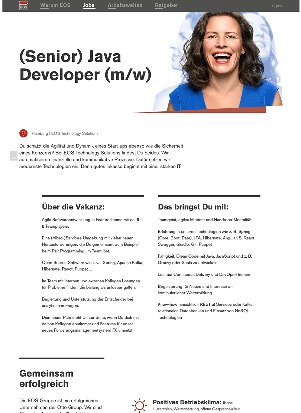 Layout EOS Stellenanzeige für Bewerber Layout EOS Stellenanzeige