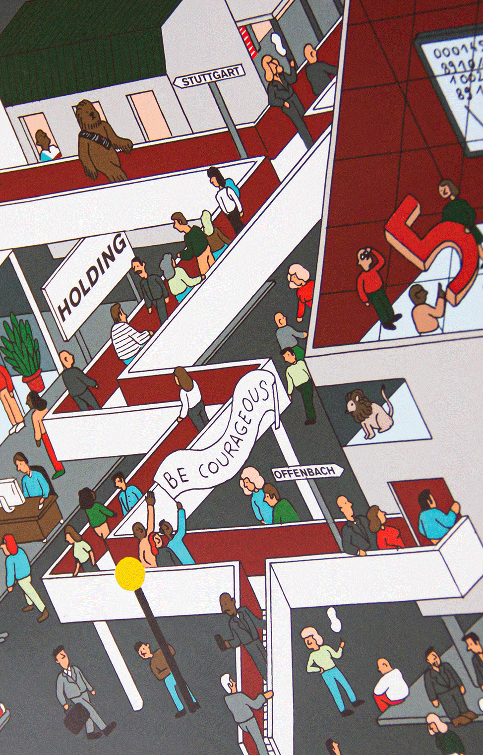 Wimmelbild Detailansicht für internes Unternehmensplakat Wimmelbild Detailansicht für Unternehmensplakat