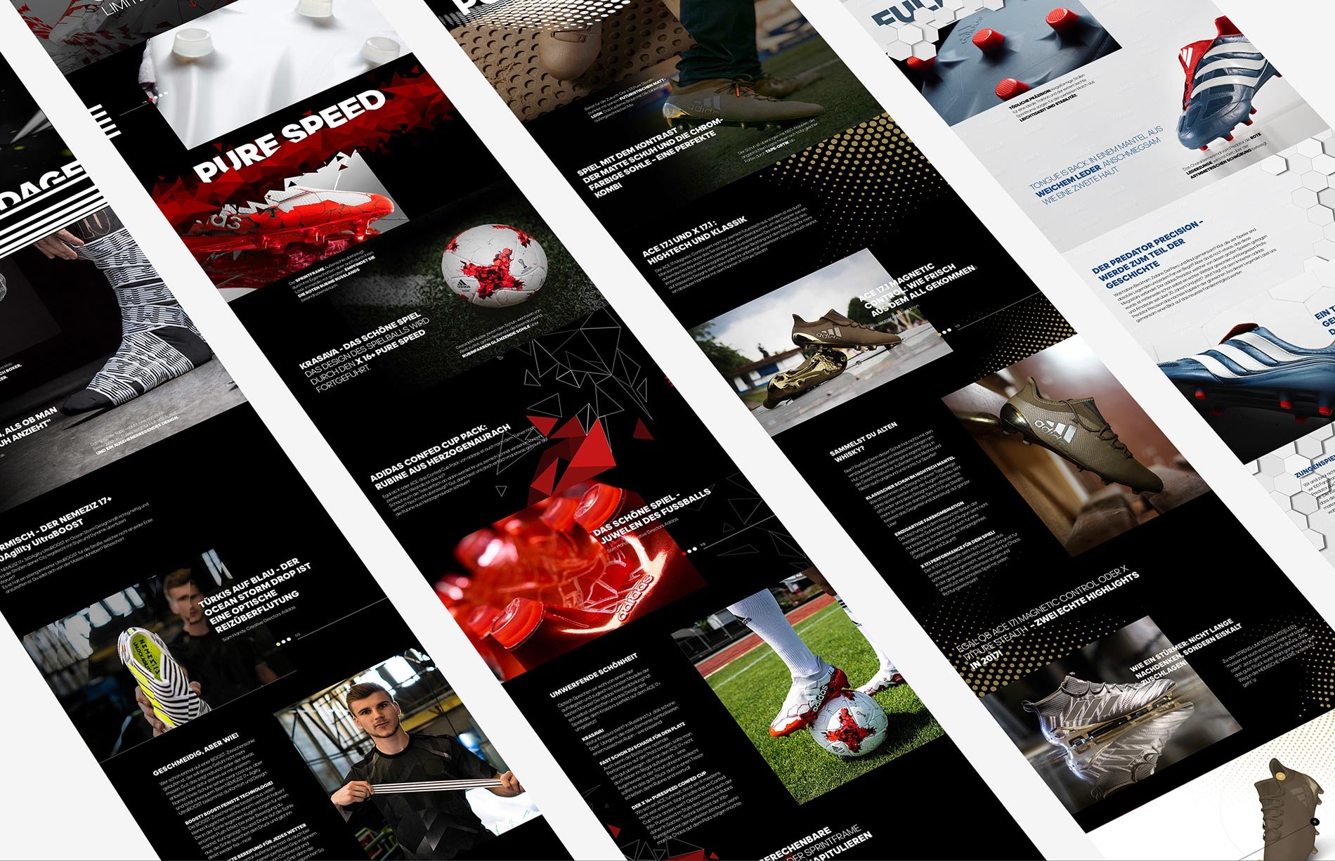 Übersicht der Layouts der Microsite Landingpages Übersicht Layouts Produkt Landigpages