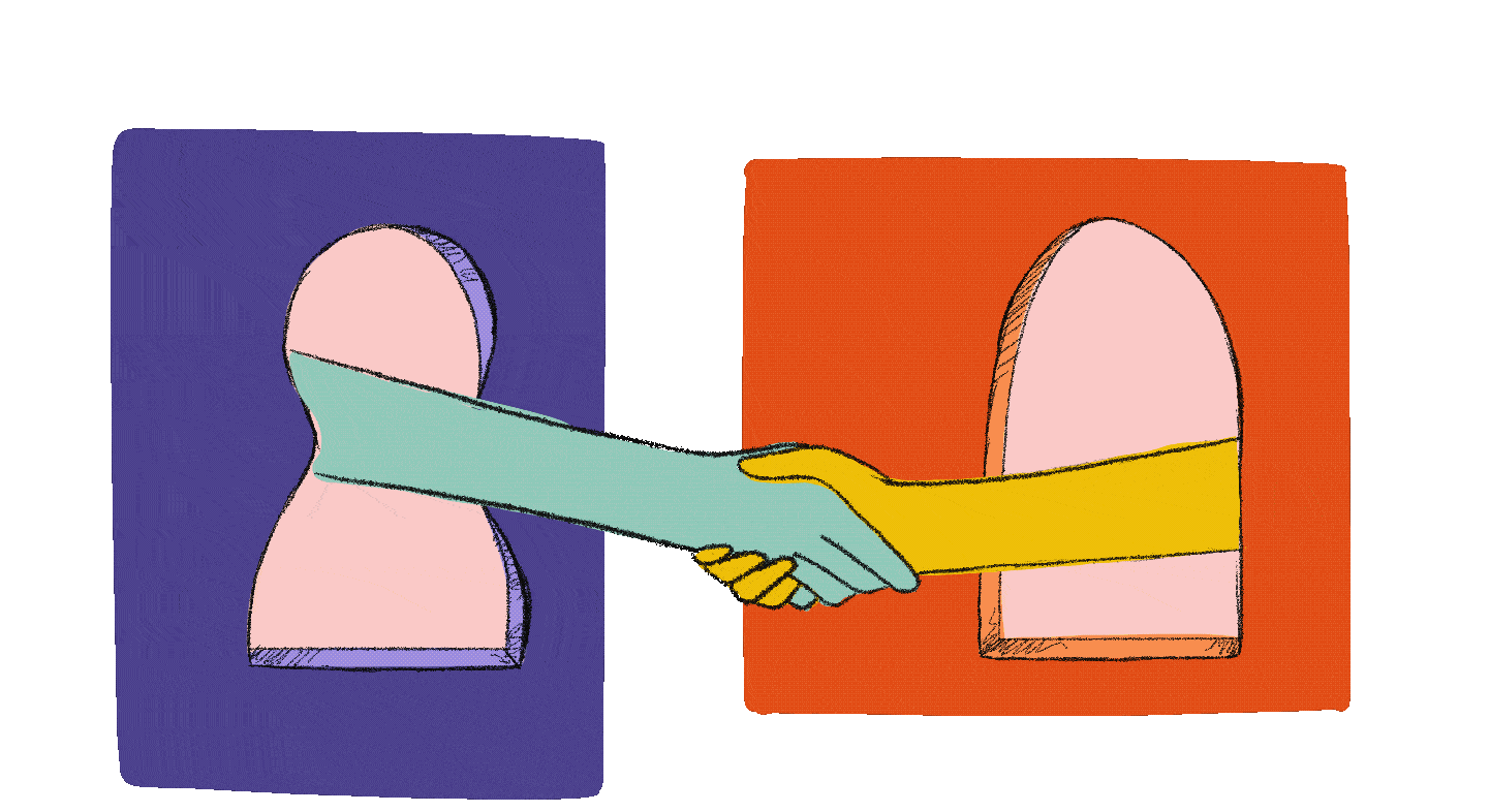 Animation von zwei schüttelnden Händen Animation von zwei schüttelnden Händen